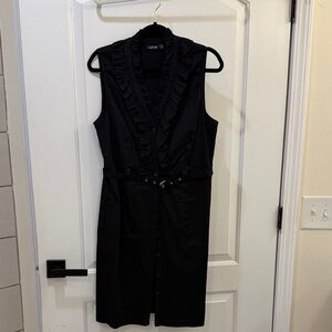 Apt 9 Black Midi Dress with Ruffle Trim